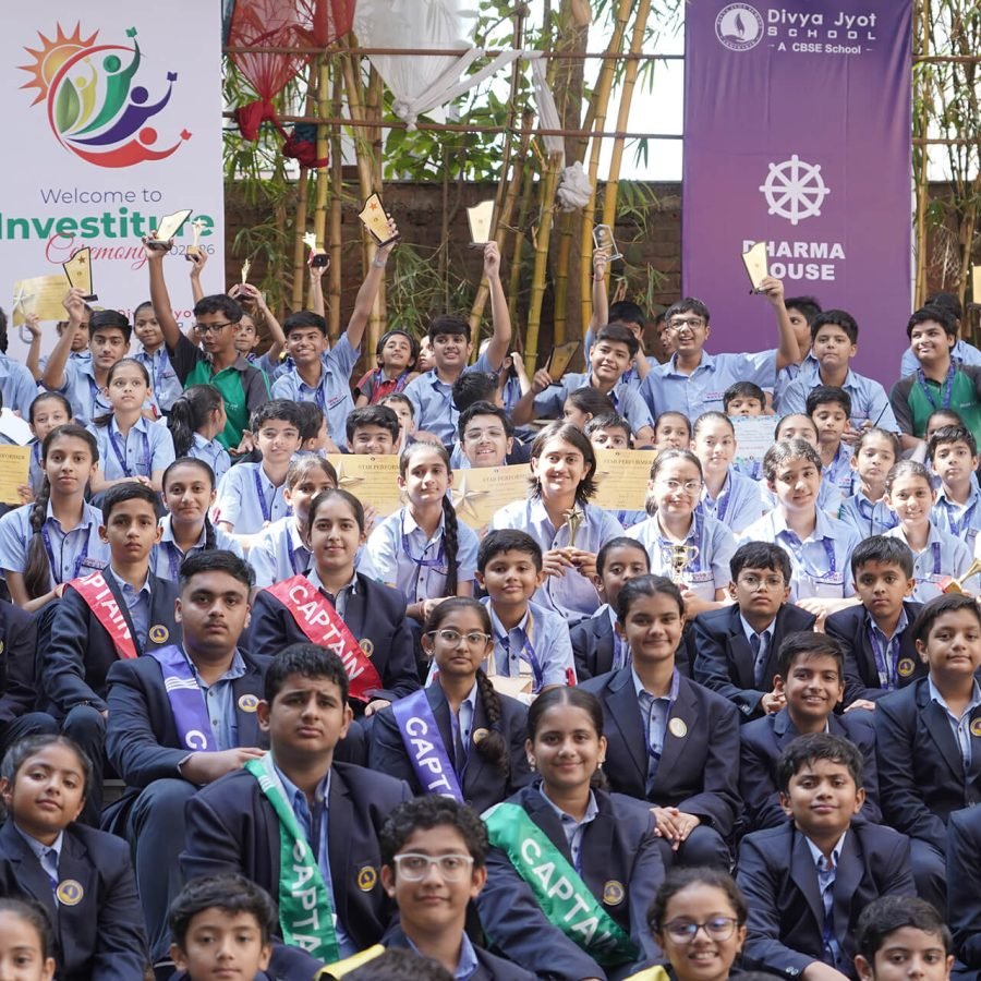 School Award Ceremony Group Photo Group photo of school students in uniform holding certificates at an award ceremony event