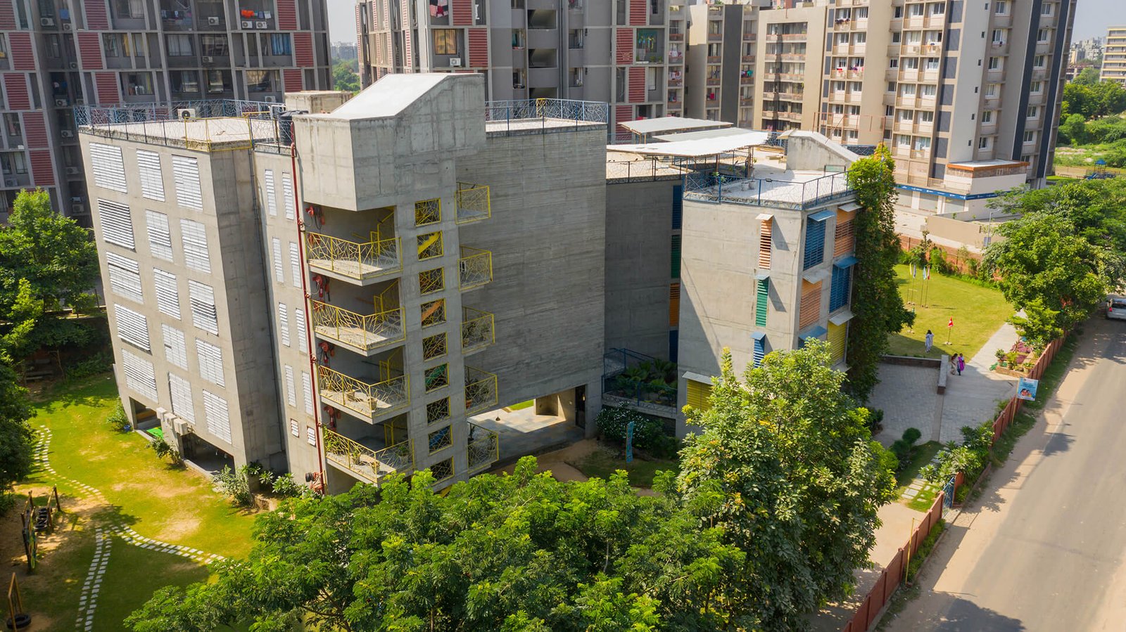 Divya Jyot School CBSE campus building in Shilaj Ahmedabad.